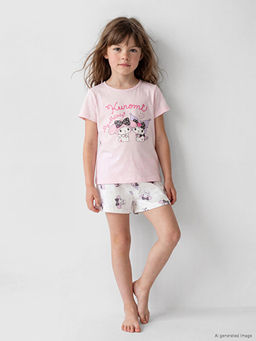 Пижамный комплект для девочек с шортами с принтом Hello Kitty