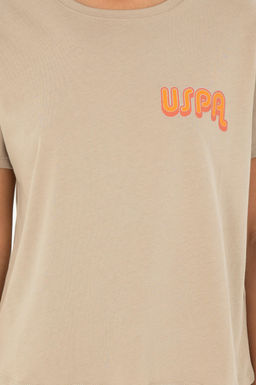 Футболка U.S. Polo Assn женская светло-хаки хлопок  фото 6