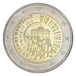 Монета 2 евро 2015 года J Германия  25 лет объединению Германии