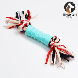 Игрушка-трубка с резьбой на канате Фонтан, трубка 7,5 см, микс цветов