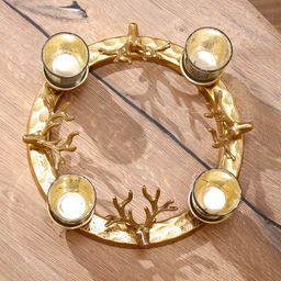 Подсвечник на 4 свечи «Рожки», 30×30×10 см, алюминий