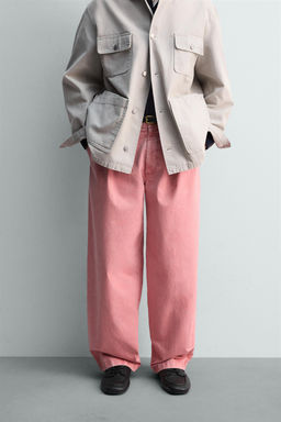 PANTAL?N RELAXED FIT PLIEGUES LIMITED EDITION / Rosa palo - Zara фото 2