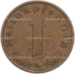 Монета 1 рейхспфенниг 1938 года A Германия