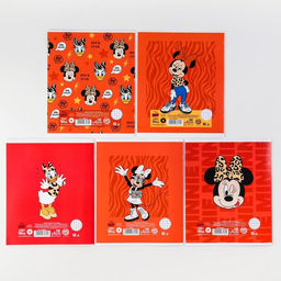 Цена за 20 шт. Тетрадь в клетку 12 листов, 5 видов МИКС, обложка мелованный картон, «Минни Маус»