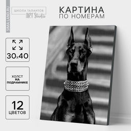 Картина по номерам на холсте с подрамником «Доберман», 30×40 см