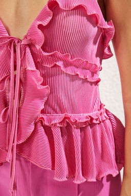 Fusya F?rf?rl? Piliseli Orme Bluz TPRSS25BZ00017 - Trendyolmilla фото 4