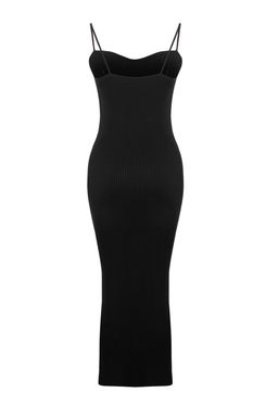 Siyah Midi Bodycone/Vucuda Oturan Triko Elbise TWOSS26EL00183
