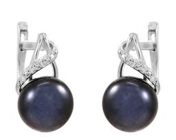 Серьги из серебра жемчуг, см030ч