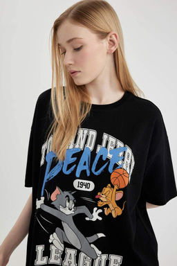 Футболка унисекс Cool Tom & Jerry Oversize с круглым вырезом и короткими рукавами - Defacto фото 10