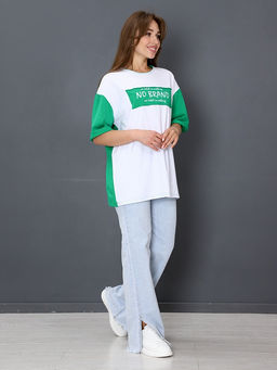 Футболка Женская Оверсайз No Brand цвет Зеленый