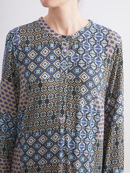 Bisiklet Yaka Desenli Elbise