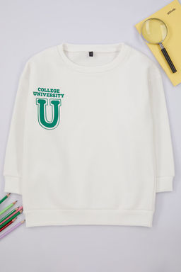K?rm?z? Erkek Cocuk Basic Bisiklet Yaka Pamuklu Orme Sweatshirt TKDAW25SW00015 - Trendyolmilla фото 3