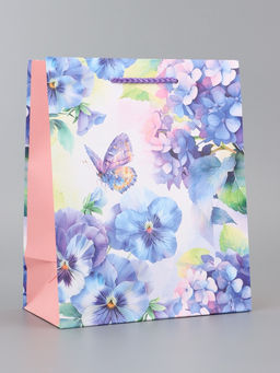 Цена за 2 шт. Пакет подарочный ламинированный вертикальный «Мир фиалок», 18×22.3×10 см