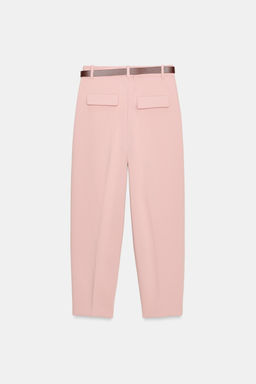 PANTAL?N PINZAS CINTUR?N / Rosa claro - Zara фото 6