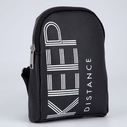 Сумка молодёжная через плечо KEEP distance, чёрная