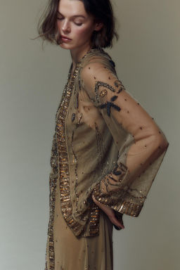 BEADED SEQUIN KIMONO - Zara фото 3