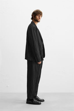 COTTON/LINEN WIDE-LEG JEANS - Zara фото 4