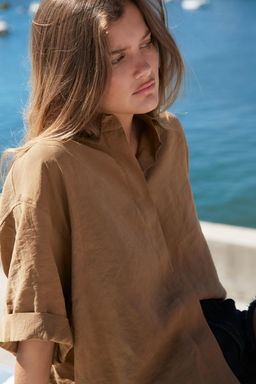 SHORT SLEEVE FLOWING SHIRT - Zara фото 9