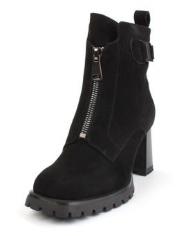 04-M3-L855 BLACK Ботильоны зимние женские (натуральная замша, натуральный мех) - Фабричный китай фото 5