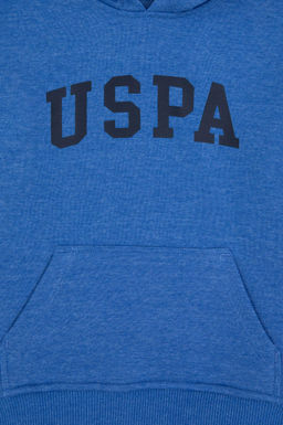 Erkek _ocuk Koyu Mavi Melanj Kap__onlu Basic Sweatshirt - U.s. polo assn фото 3