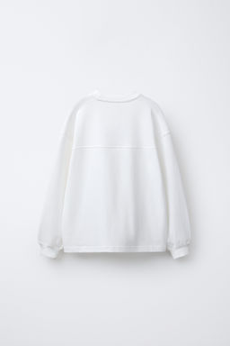 CAMISETA TEXTO BORDADO / Blanco roto - Zara фото 3