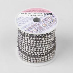 Стразы термоклеевые, d=4×12 мм, 4.5±0.5 м, цвет серебряный