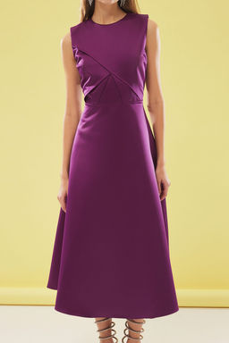 Trendyolmilla Murdum A-Kesim Saten Dokuma S?k Elbise TPRSS25EL00076 фото 3