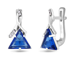 Серьги, танзанит выращ., Диана