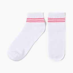 Цена за 2 шт. Носки женские «Полоски», цвет белый, розовый, размер 23