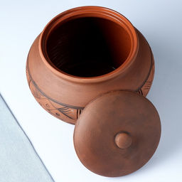 Жаровня Кунгурская керамика «Орнамент», 7 л, с прорезью, молочение, коричневая