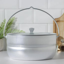 Котелок туристический, 8 л, с крышкой, штампованный алюминий