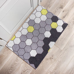 Коврик придверный Доляна «Гамма», вырезной, грязезащитный, 60×90 см, серый