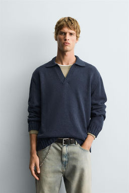 DISTRESSED KNIT POLO SHIRT - Zara фото 2
