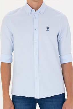 Мужская голубая базовая рубашка с длинным рукавом Неожиданная скидка в корзине - U.s. polo assn фото 6