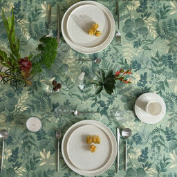 Скатерть Доляна Лесная прохлада 146х180 см, 50% хлопок, 50% п/э, рогожка 158 г/м2  фото 3