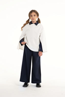 Молочный школьный лонгслив Mooriposh, модель 1605 фото 2