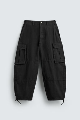 PANTAL?N CARGO BALLOON FIT / Negro