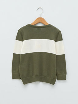 Bisiklet Yaka Renk Bloklu Uzun Kollu Erkek ?ocuk ?nce Triko Kazak - Waikiki фото 2