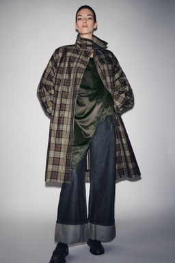 ZW COLLECTION LIMITED EDITION CHECKED TRENCH COAT - Zara фото 4