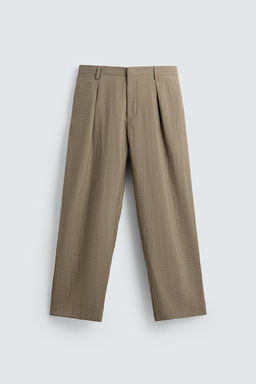 PANTAL?N FLUIDO RELAXED FIT EFECTO ARRUGADO / Beige - Zara фото 7