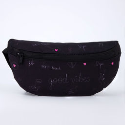 Сумка на пояс Good vibes, 32х8х15 см, отд на молнии, чёрная - Nazamok фото 4
