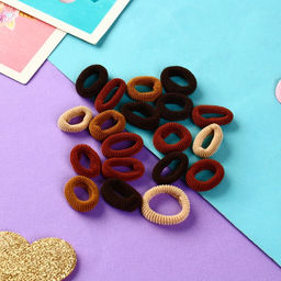 Цена за 3 шт. Резинки для волос «Махрушка», набор 80 шт., нежность, 2.5 см, коричневые