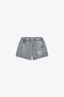 WASHED EFFECT TEXT SWEATSHIRT SHORTS - Zara фото 5