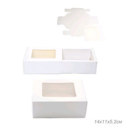 Цена за 10 шт. Коробка подарочная складная 14х11х5,2 см / W1411 /уп 12/600/белая