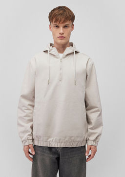 Kapusonlu Bej Sweatshirt - Mavi фото 4