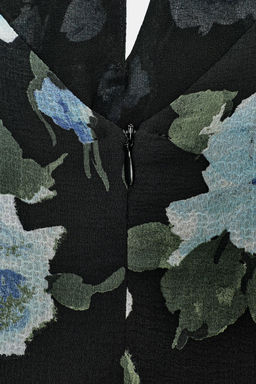 LONG FLORAL PRINT DRESS WITH KNOT DETAIL - Zara фото 6