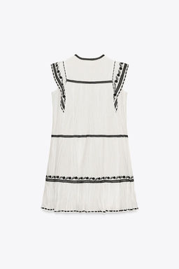 ZW COLLECTION EMBROIDERED SHORT DRESS - Zara фото 7
