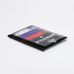 Цена за 2 шт. Обложка для паспорта, чёрная, триколор