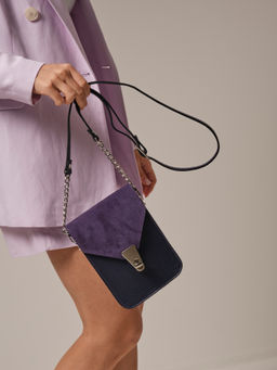 Сумка замшевая кросс-боди Deboro 31023 фиолетовая