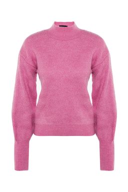 Bordo Yumusak Dokulu Kol Detayl? Triko Kazak TWOAW21KZ0204 - Trendyolmilla фото 13